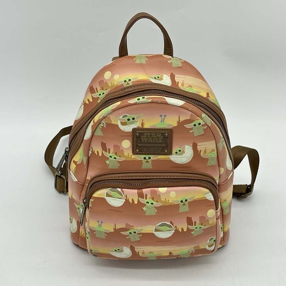 Loungefly Star Wars Mandalorian The Child Grogu Baby Yoda Allover Print Backpack